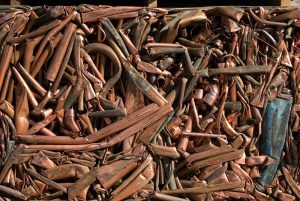 A bale of copper to be recycled