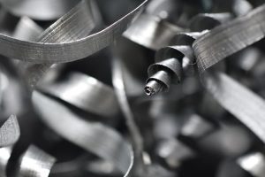 A Close-Up View Of Metal Shavings From A Milling Machine Or CNC Machine