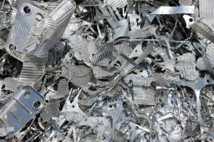 Scrap aluminum parts in large pile